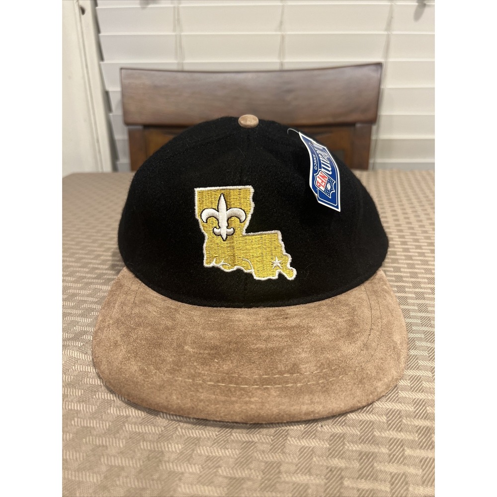 Rare Vintage 90s Annco American Needle New Orleans Saints NFL Strapback Hat Felt